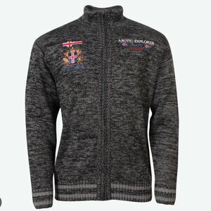 ICEWEAR Thor Zipped sweater with embroidered flag